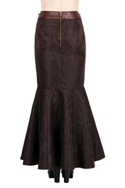 Haman Custom Made Brown Steampunk Ruffle Skirt