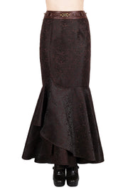 Haman Custom Made Brown Steampunk Ruffle Skirt