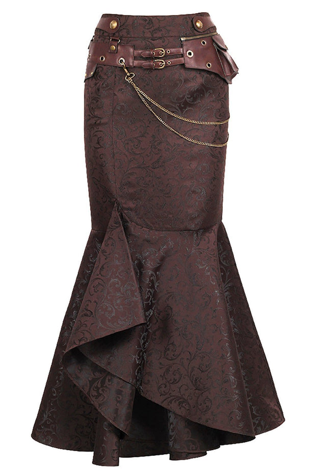 Haleema Custom Made Long Ruffled Steampunk Skirt