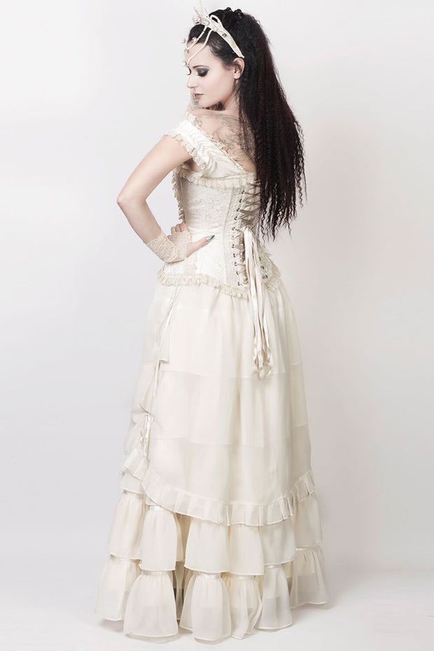 Agam Custom Made Ivory Long Victorian Inspired Skirt