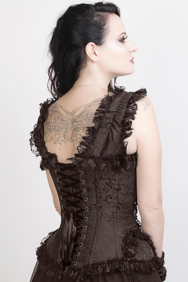 Clarette Victorian Inspired Brown Corset