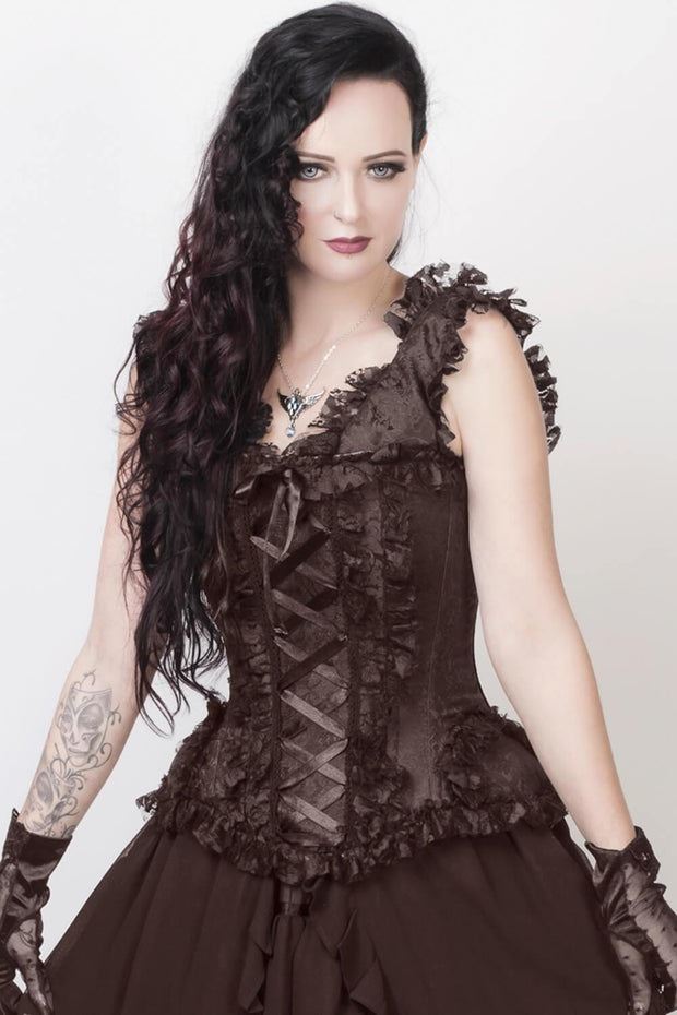 Clarette Victorian Inspired Brown Corset