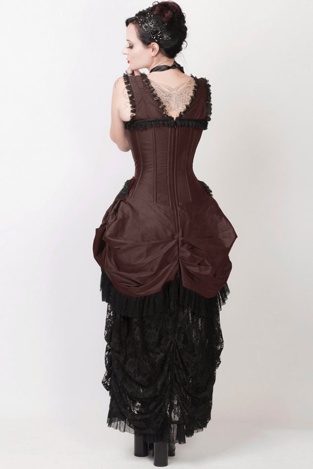 Farrell Brown Victorian Inspired Dress