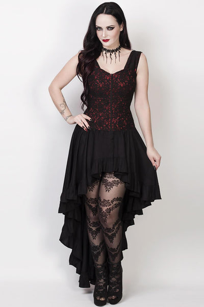Akaki Gothic Lace Overlay Mullet Dress