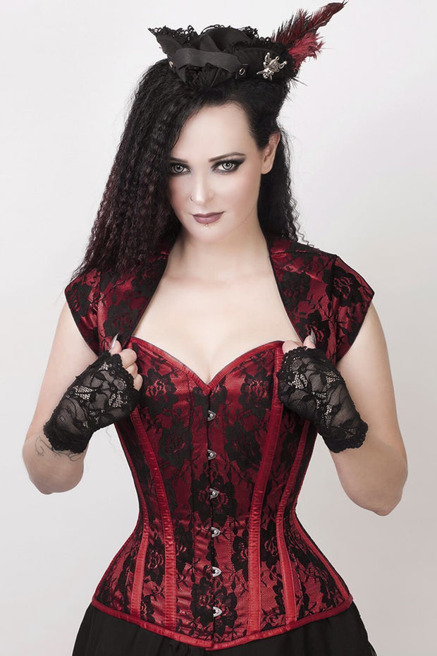 Layne Custom Made Lace Overlay Corset with Bolero Jacket