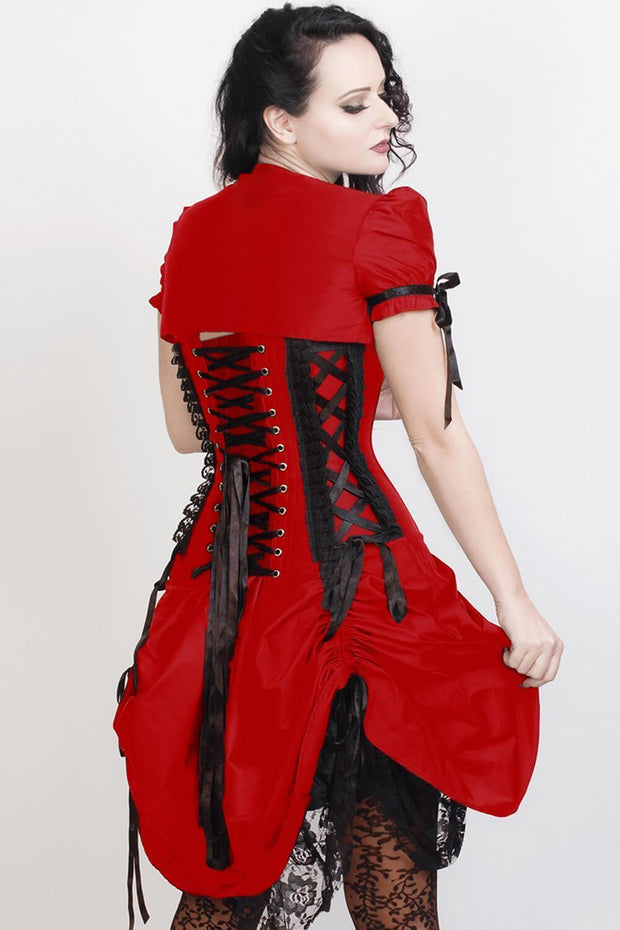 Akuchi Custom Made Victorian Inspired Red Corset Dress with Bolero