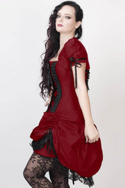 Claudio Custom Made Victorian Inspired Burgundy Corset Dress with Bolero