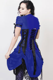 Lesleigh Custom Made Victorian Inspired Blue Corset Dress with Bolero