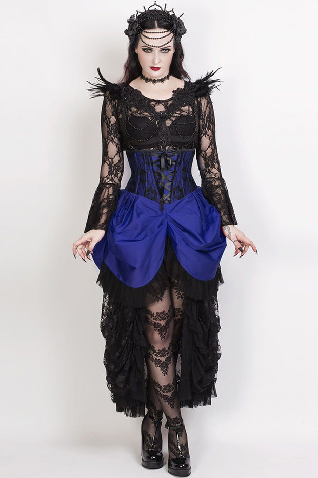 Agnar Custom Made Blue Burlesque Underbust Corset Dress