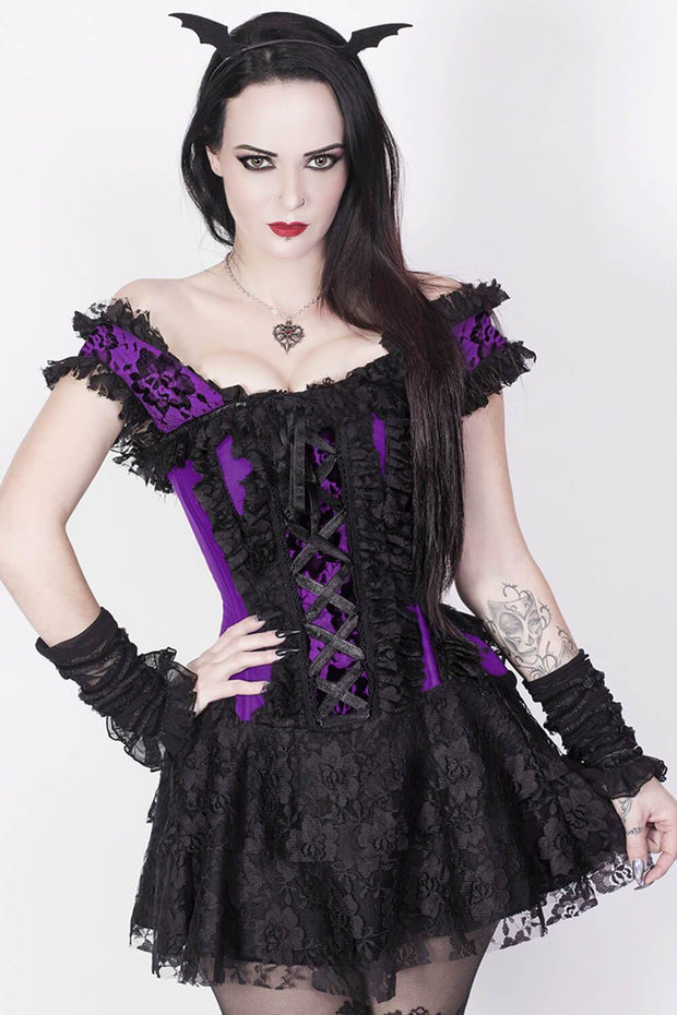 Ruchel Steel Boned Halter Burlesque Corset Dress