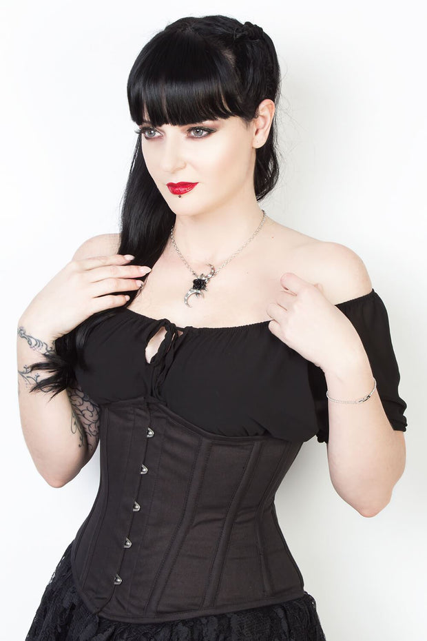 Jameson Black Waist Shaper Corset in 100% Cotton