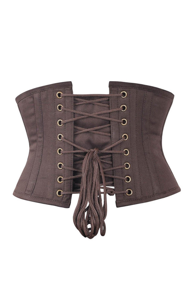 Brown Corset Waist Shaper in 100% Cotton