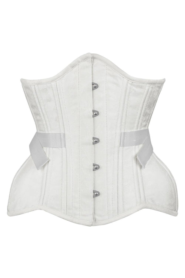 Fan Lacing Corset, Waist Trainer Corset, White Corset, Curvy Corset, Underbust Corset