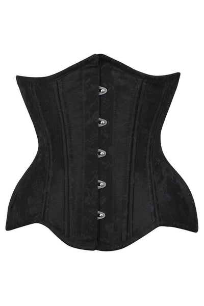 Bonie Custom Made Waist Trainer Black Brocade Curvy Corset