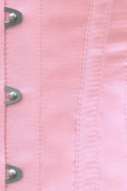 Loreen Underbust Curvy Corset in Pink Satin