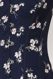 Andi Overbust Blue Printed Summer Corset