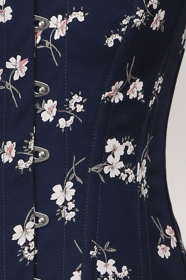 Andi Overbust Blue Printed Summer Corset