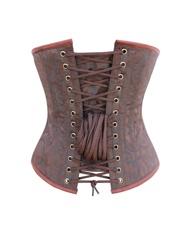 Crimson Steampunk Brocade Underbust Corset