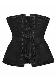 Waist Training Corset, Black Satin Corset