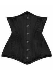 Waist Training Corset, Black Satin Corset